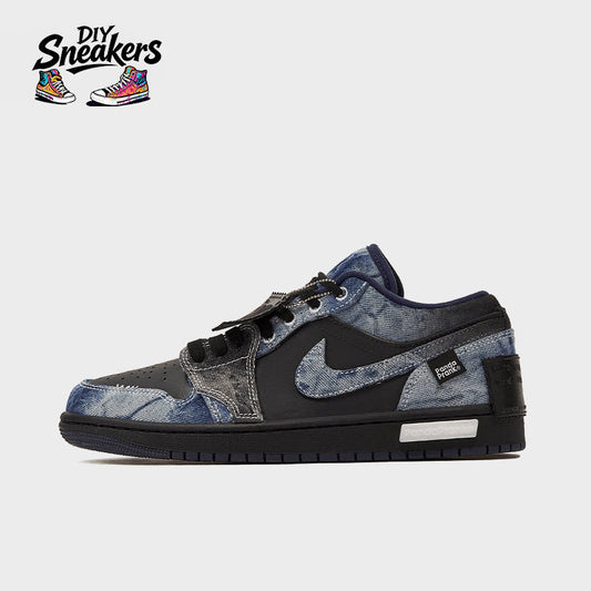 [Custom Denim Style] Black Sea - Men's Jordan 1 Low Custom