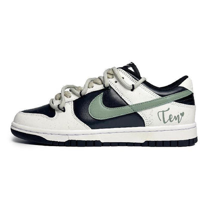 [Custom Women's style by the poolside]  Dunk Skateboarding Shoes Women's Low-top Green/Black/White