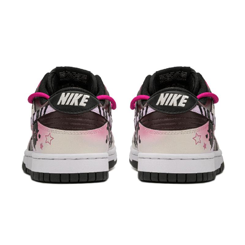 [Custom Zebra Style] Skateboarding Shoes Women's Low-top Black/Red