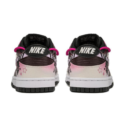 [Custom Zebra Style] Skateboarding Shoes Women's Low-top Black/Red