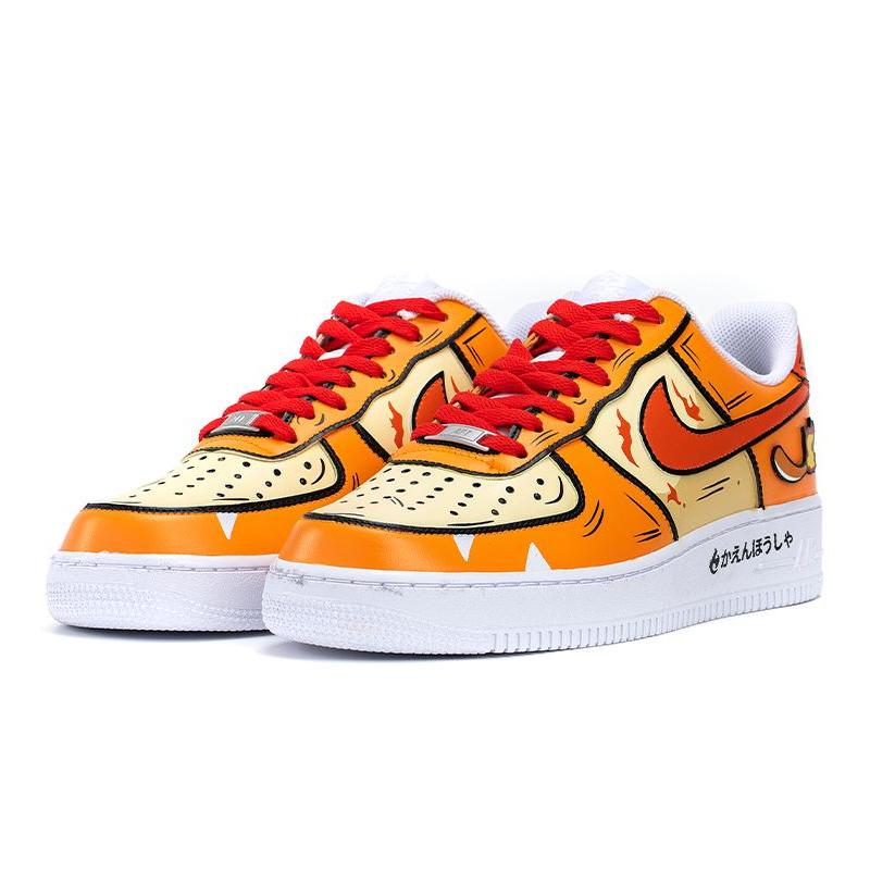 [Custom little fire dragon orange-yellow Style]  Skateboarding Shoes Women's