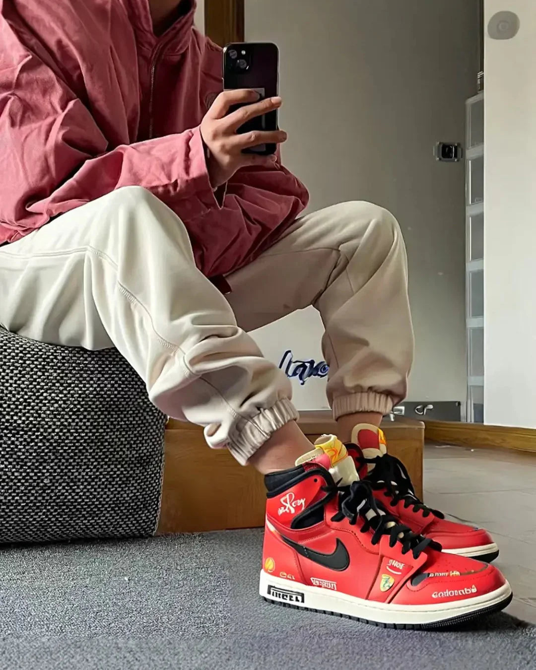 [Custom Track Hero] Air Jordan 1 High Top Unisex Skateboarding Shoes