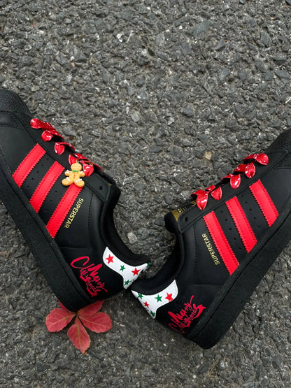 [Custom Gingerbread Stroll] originals SUPERSTAR Low Top Unisex Skate Shoes Christmas Collection