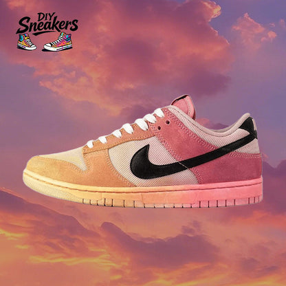 [Custom Gradient Dye Style] Skateboarding Shoes Men Low-top Yellow/Pink