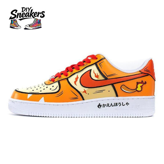 [Custom little fire dragon orange-yellow Style]  Skateboarding Shoes Women's