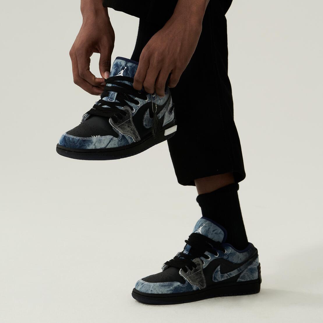 [Custom Denim Style] Black Sea - Men's Jordan 1 Low Custom