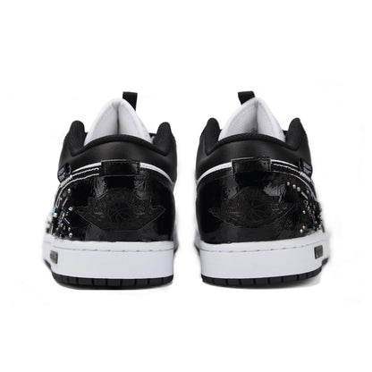 [Custom Sparkling Starlight] Jordan Air Jordan 1 Low Top Unisex Skateboarding Shoes