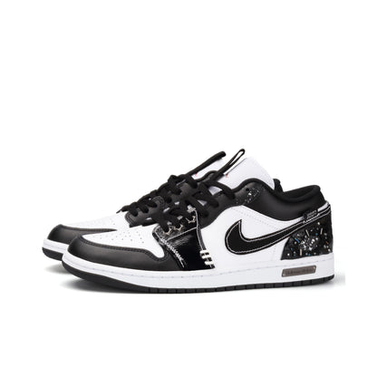 [Custom Sparkling Starlight] Jordan Air Jordan 1 Low Top Unisex Skateboarding Shoes