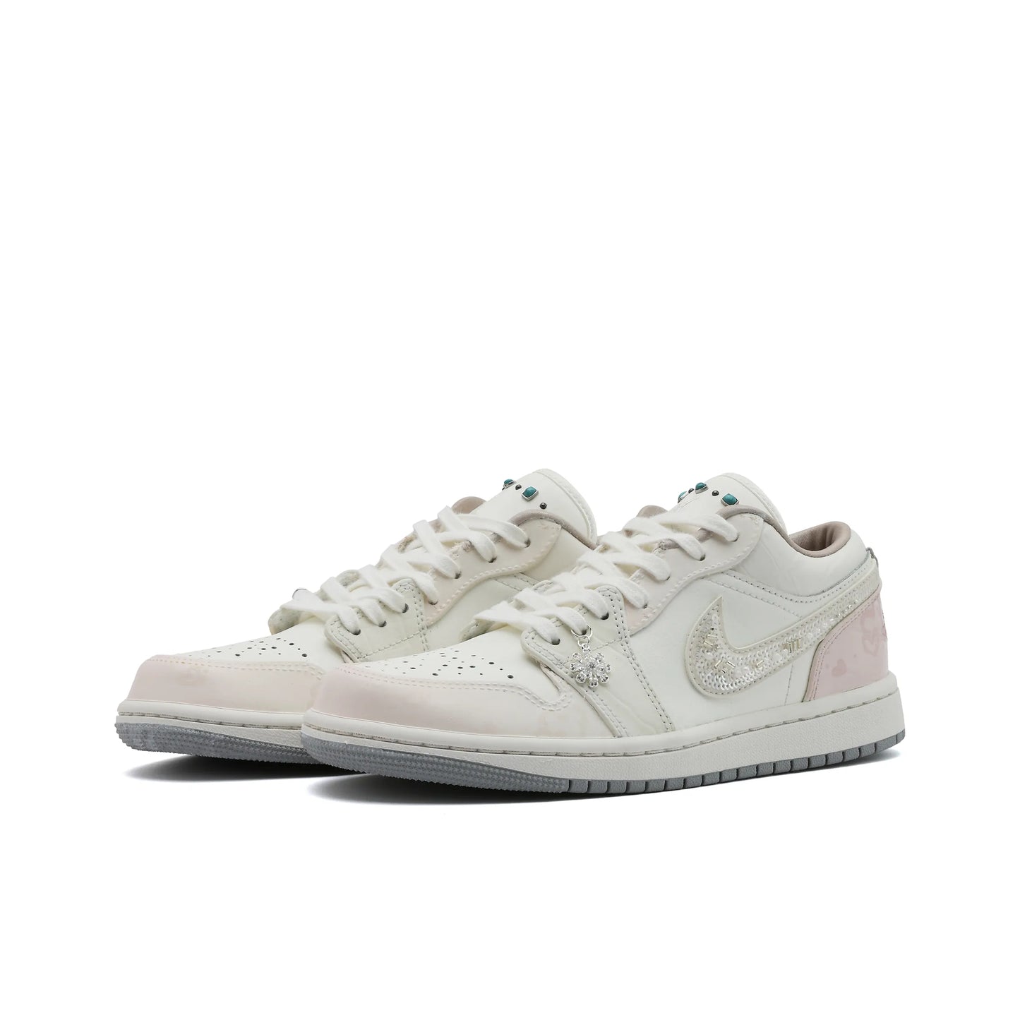 [Custom Camellia‘s Message] Jordan Air Jordan 1 Low Top Unisex Skateboarding Shoes
