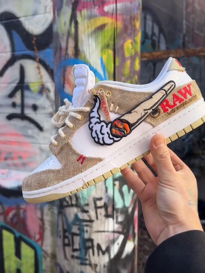 [Customized Pipe] Dunk Low-top Shoes Unisex Brown Couture Sneakers